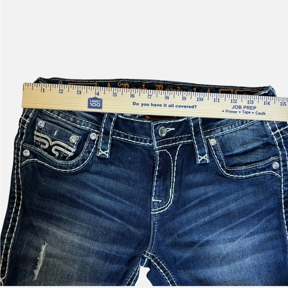 Rock Revival Priya Straight Women’s 27 Embellished Stretch Jeans Distressed - Picture 10 of 11